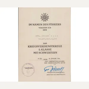 1.Pz.Nachr.Abt.77 VWA Award Document