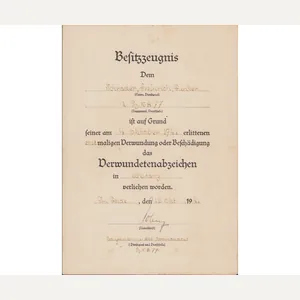 PZ.Gren.rgt.4 VWA Award Document