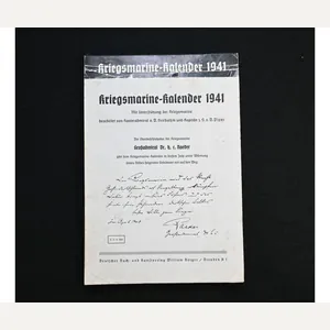 Kriegsmarine 1941 Wall Kalender