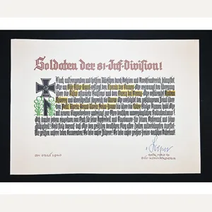 Large '81.Inf.-Div.' Gedenkblatt 1940