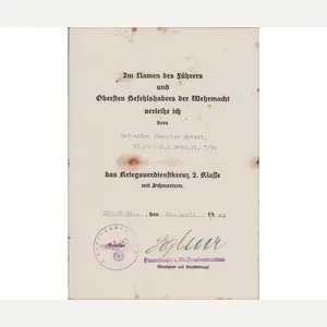 Kl.Kw.Kol.f.Betr.St.7/94 Urkunde (4.Geb.-Div.)