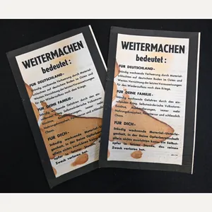 Allied Propaganda 'Weitermachen bedeutet' Bomb Flyer