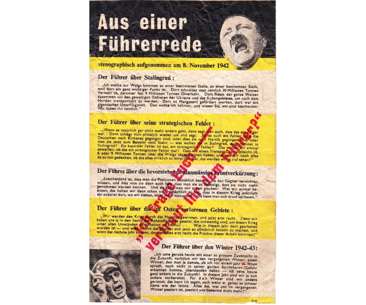 Allied Propaganda 'Wochenschau bilder von der Ostfront' Flyer — image 2