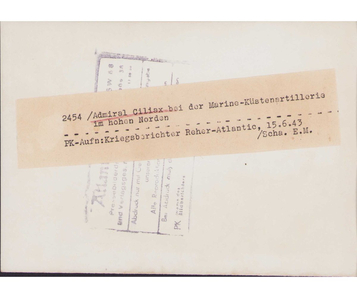 Ritterkreuzträger Admiral Ciliax Press Photo — image 2