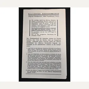 Allied 'Alert/Warning To The French Workers' Flyer