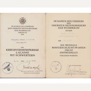 Gren.Rgt.117 KVK/Ost Urkunde Set