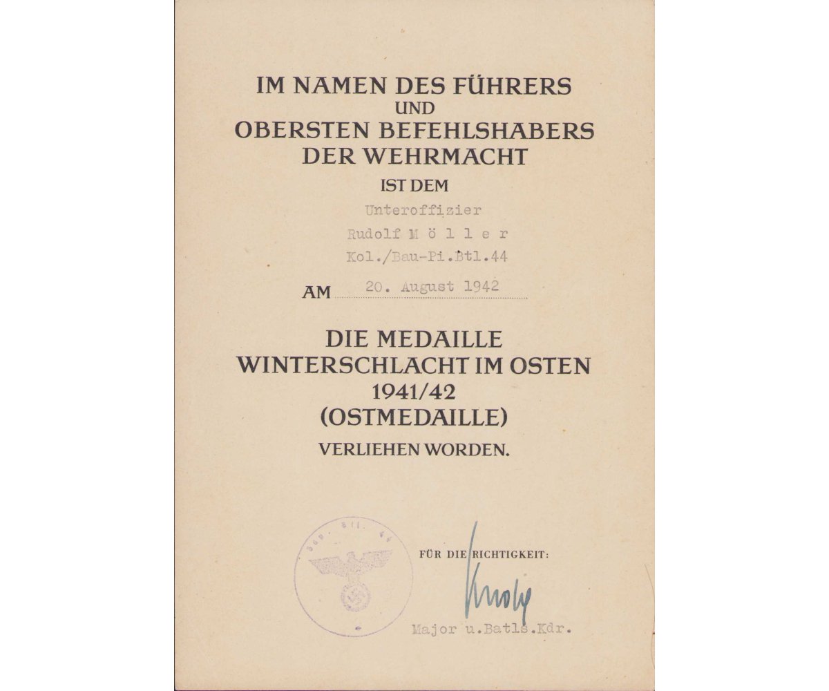 Kol./Bau-Btl.44 Award Document Grouping — image 2