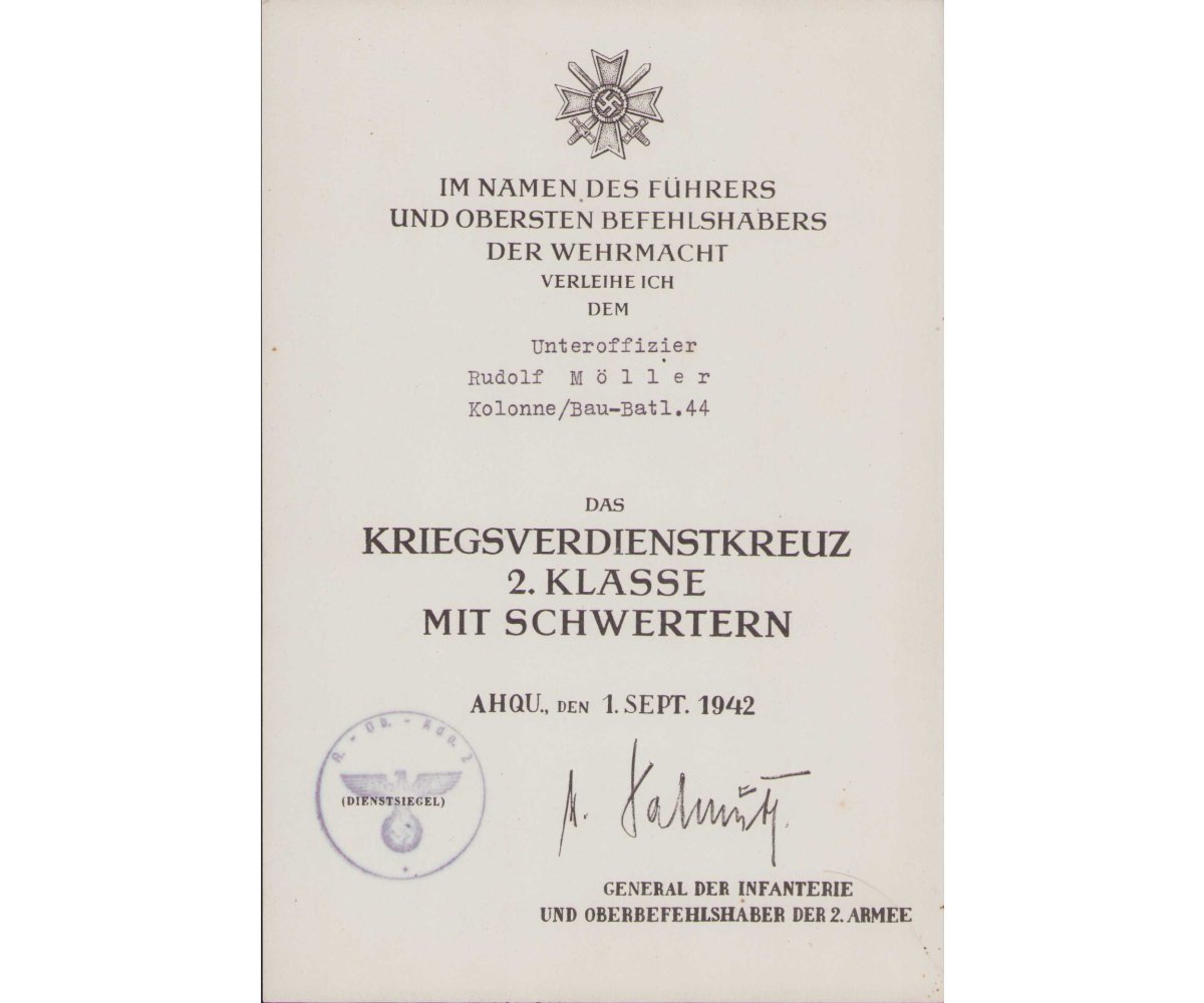 Kol./Bau-Btl.44 Award Document Grouping — image 4