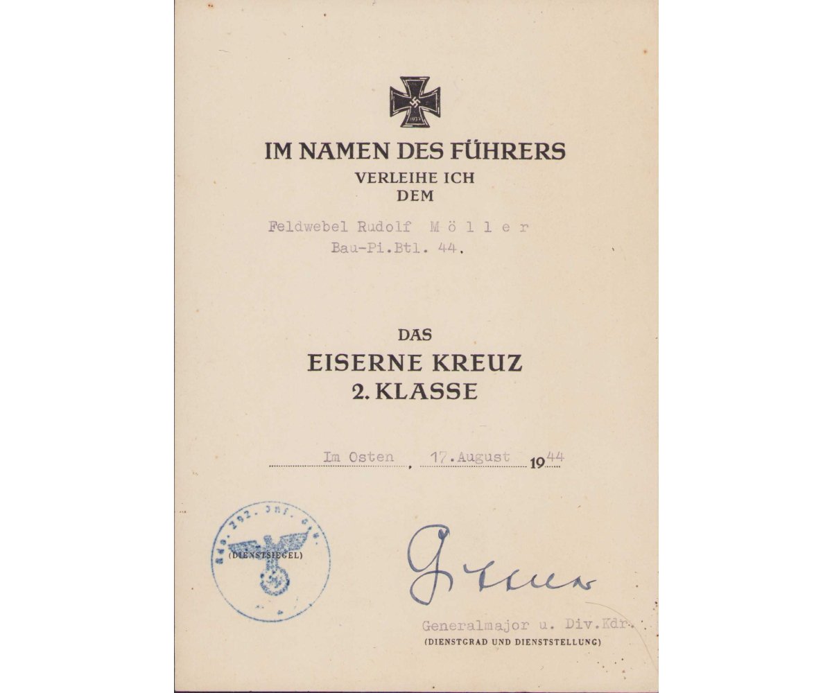 Kol./Bau-Btl.44 Award Document Grouping — image 8