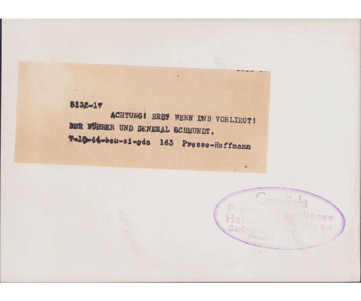 A.Hitler & Adjudant Schmundt Press Photo — image 2