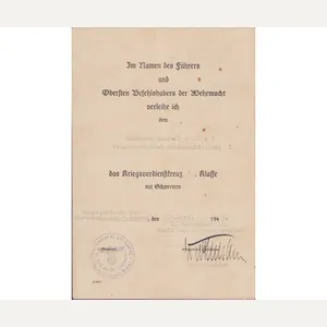 Feldeis.-Mas.Abt.1 KVKII Award Document