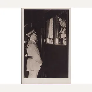 A.Hitler & Mussolini' Postcard