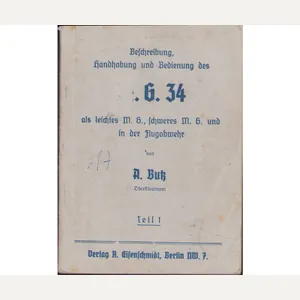 Rare M.G.34 Instruction Manual Teil 1(1940)