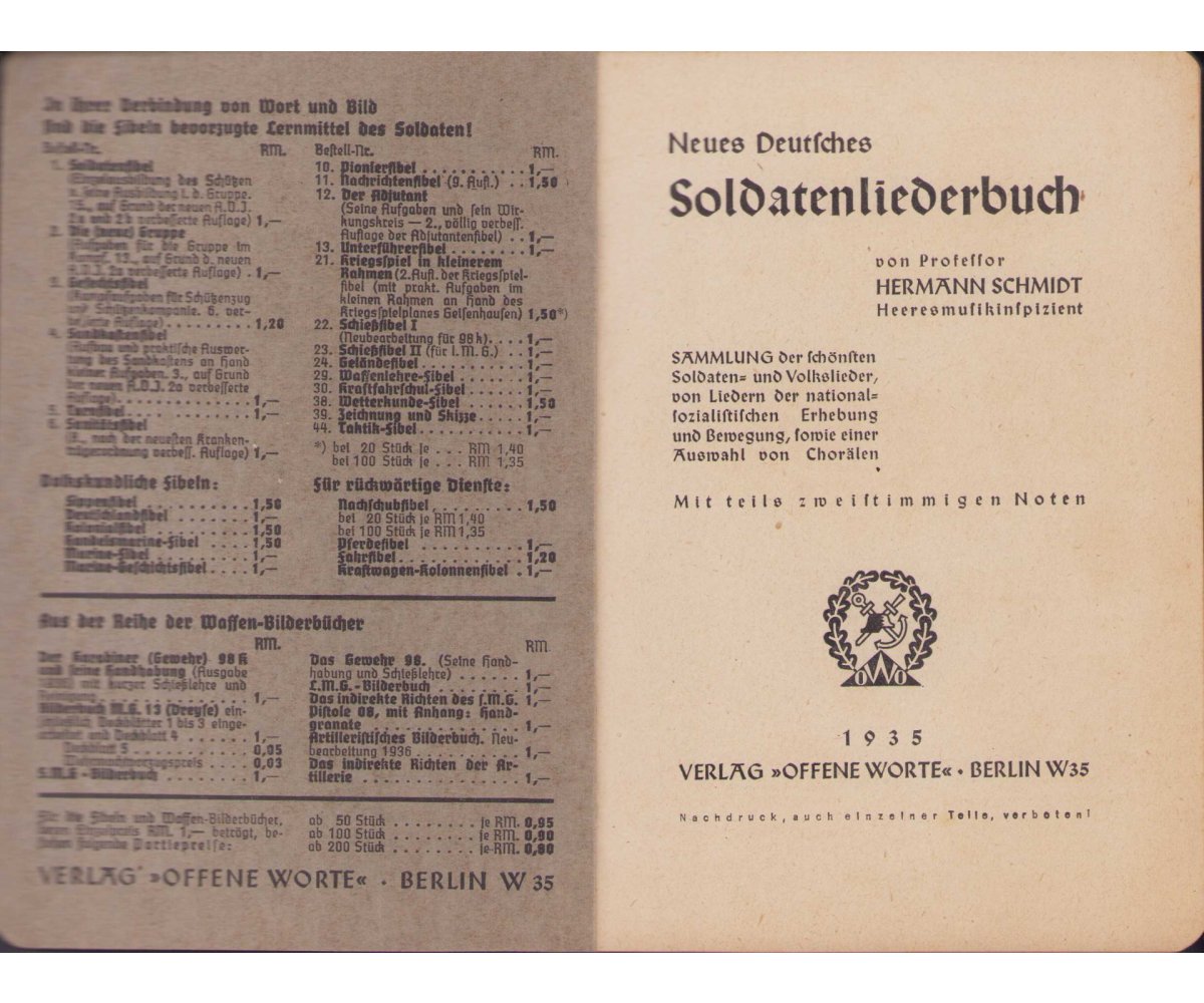 Mint 'Neues Deutsches Soldatenliederbuch' 1935 — image 2