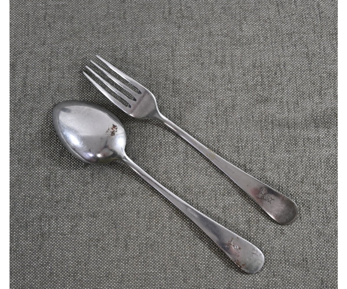 Stainless Steel Kriegsmarine Fork & Spoon — image 2