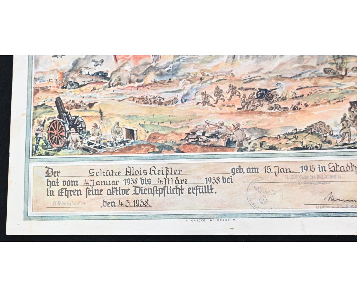 Large Inf.Rgt.95 Dienstzeit Award Document — image 3