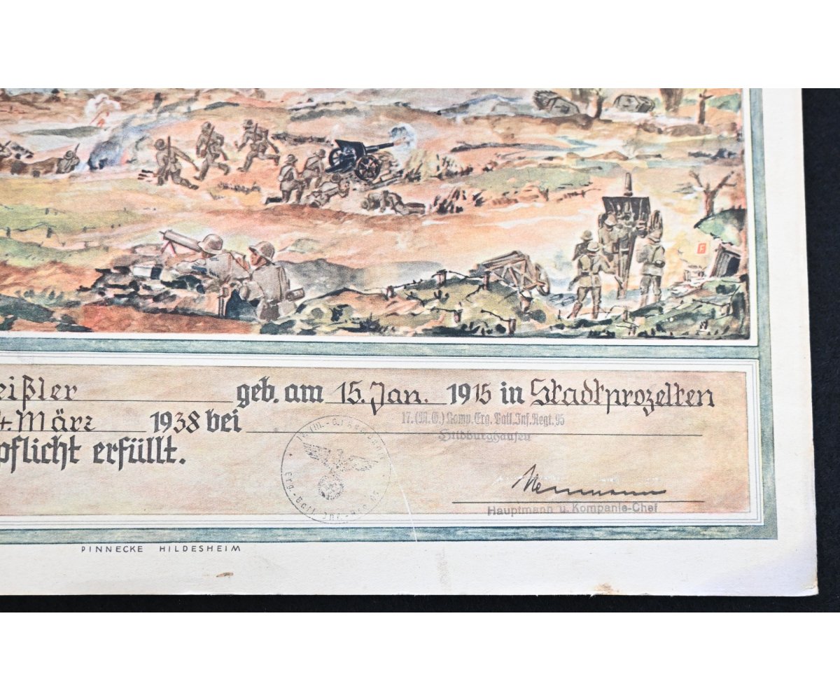 Large Inf.Rgt.95 Dienstzeit Award Document — image 4
