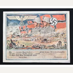 Large Inf.Rgt.95 Dienstzeit Award Document