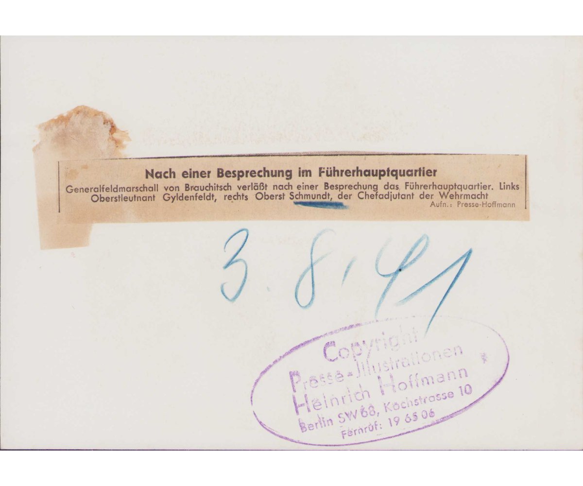 Ritterkreuzträger General v. Brauchitsch Press Photo — image 2