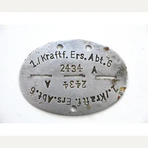 1./Kraftf.Ers.Abt.6 Erkennungsmarke (POW)