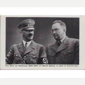 'A.Hitler & K.Henlein' Postcard