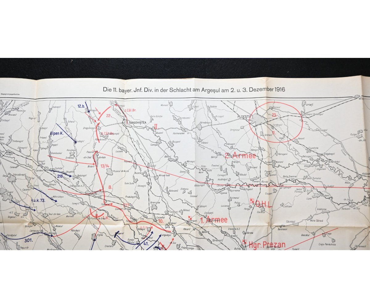 WW1 'Slacht am Argesul Dec.1916' Map — image 2