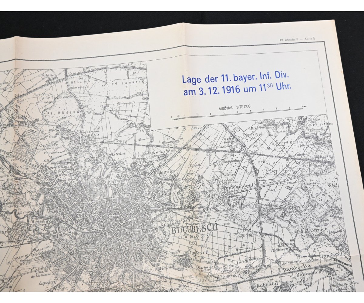 Large WW1 'Slacht am Argesul Dec.1916' Map — image 3