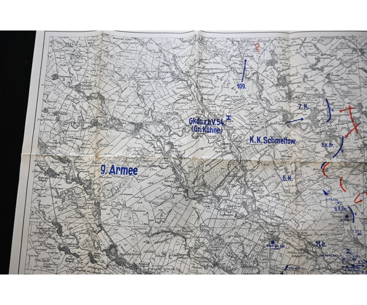 Large WW1 'Slacht am Argesul Dec.1916' Map — image 5