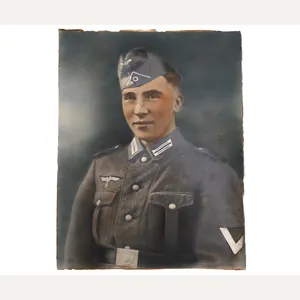 Large Heer Gefreiter Colourized Portrait