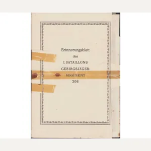 Rare 'Erinnerungsblatt' Geb.Jäg.Rgt.206