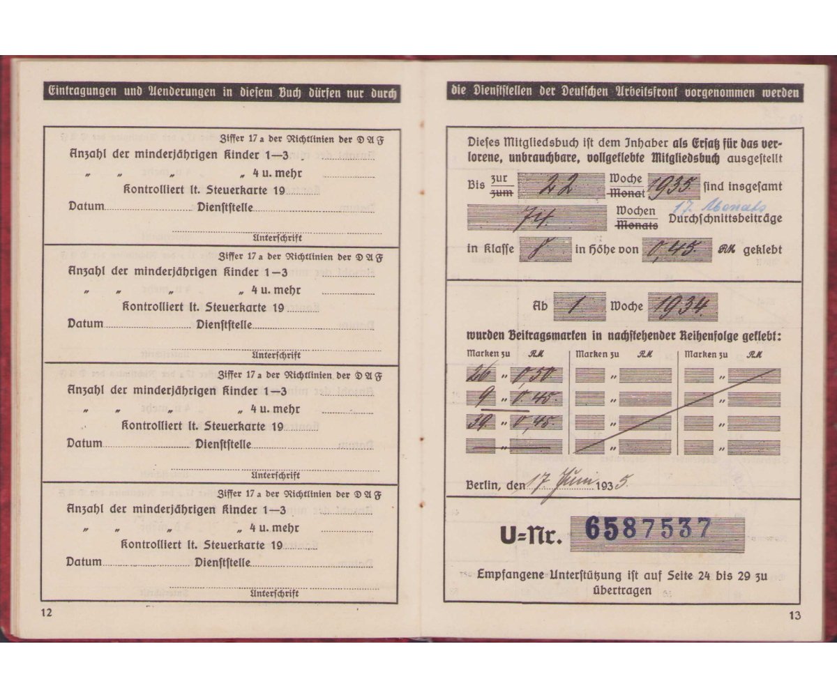 DAF Mitgliedsbuch 1935/1945 — image 4