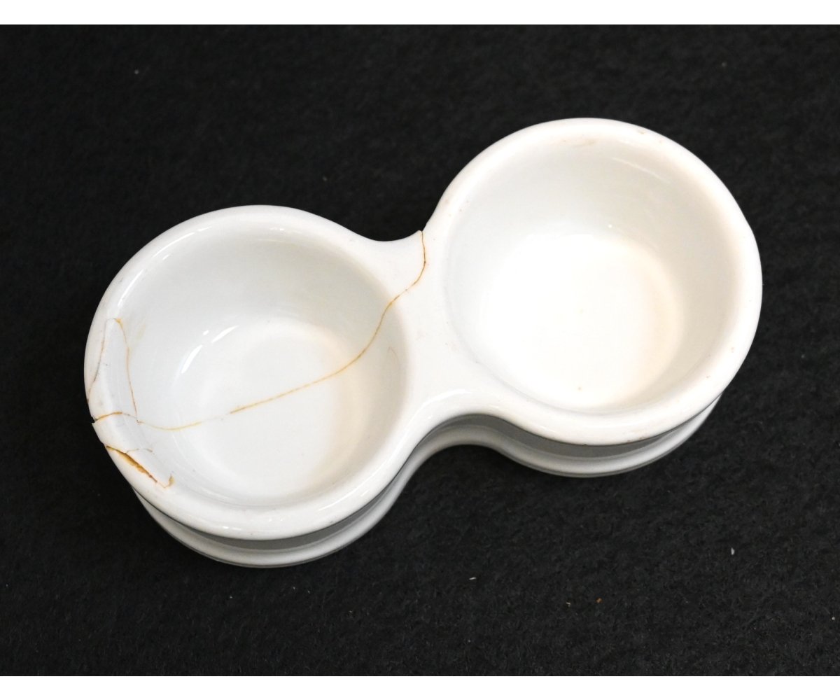 Porcelain LW Marked Pepper & Salt Dish (Felda, 1942) — image 2