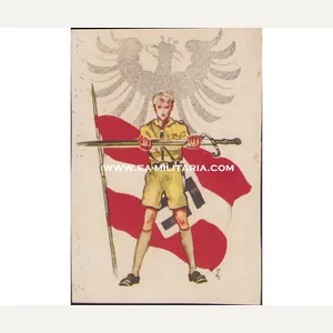 1933 Dated Hitler-Jugend Color Postcard