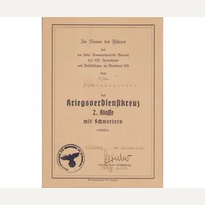 'Streifendienst' KVKII Award Document 1945