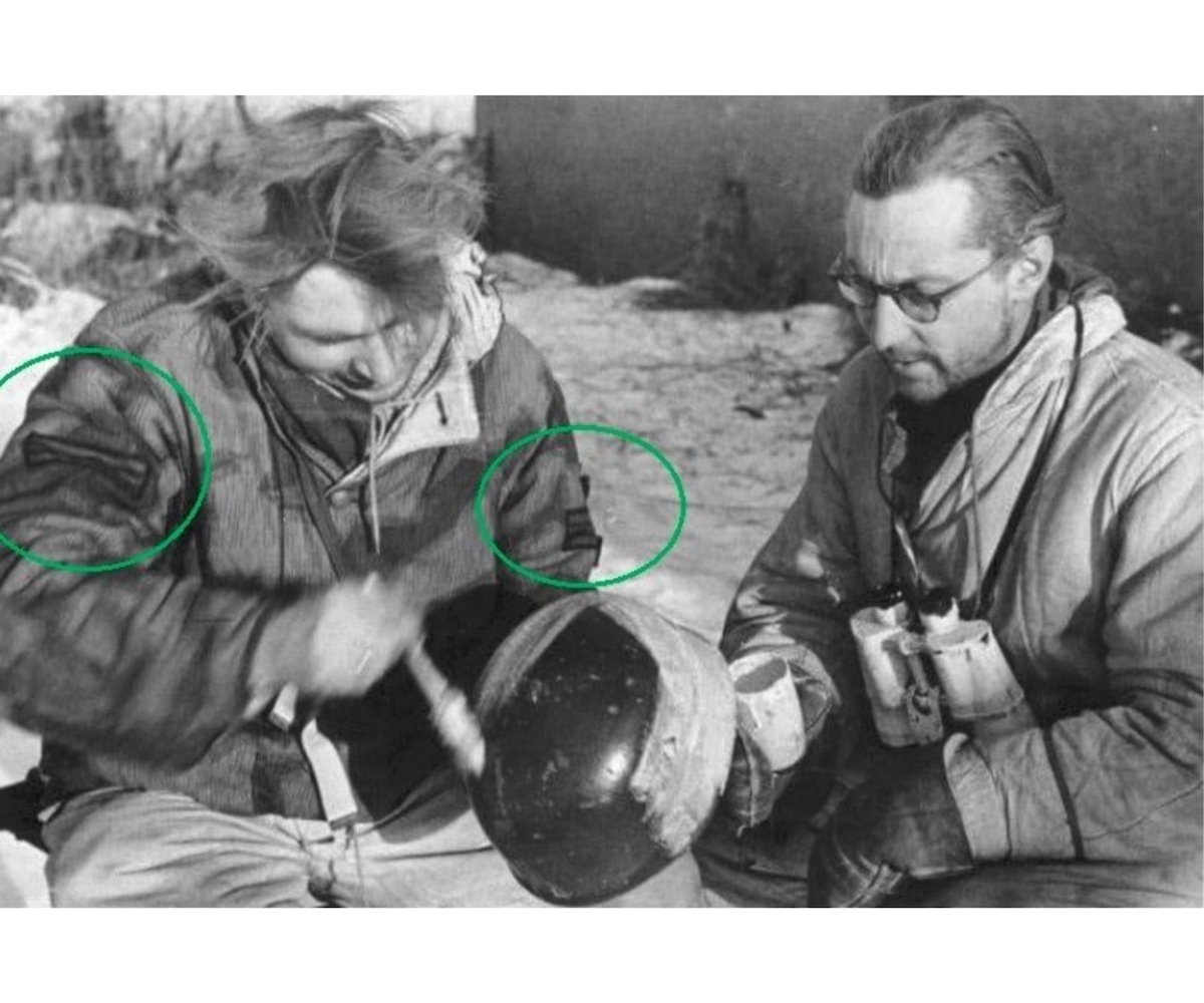 Waffen-ss (Obersturmführer) / Heer Camo Rank Sleeve Badge — image 4