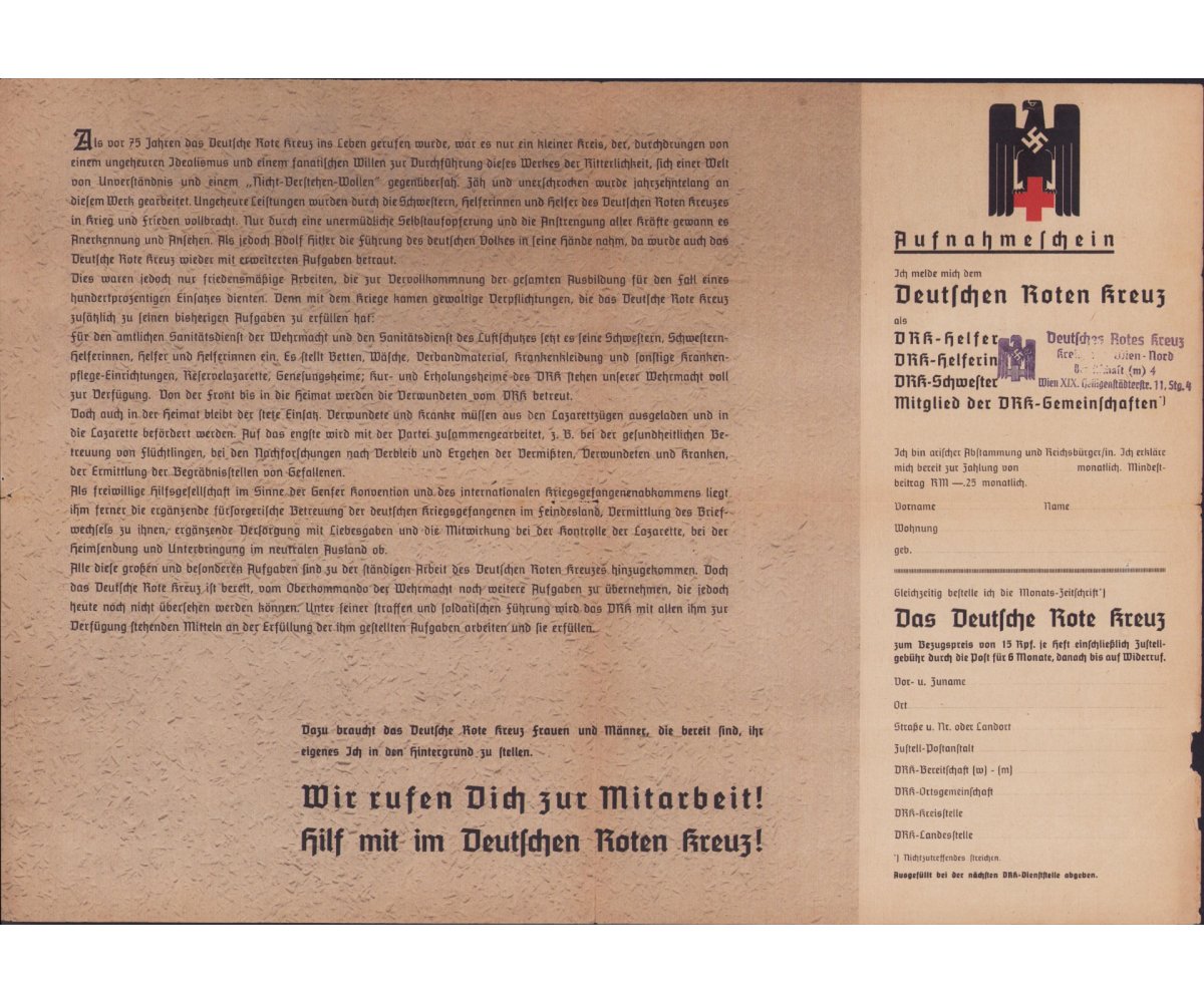 Rare DRK 'Melde Dich!' Application Flyer — image 2