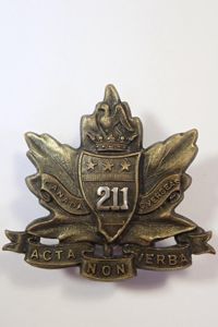 211th (Alberta Americans) Infantry Battalion CEF Cap Badge.