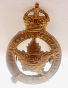 1st Depot Battalion (Nova Scotia) CEF WW1 Collar Badge, (possibly …