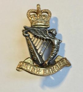 Irish Rangers Officer's Silver & Gilt Collar Badge
