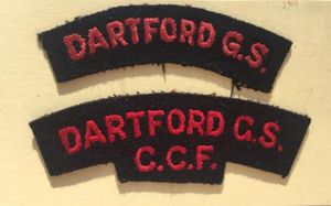 DARTFORD GRAMMAR SCHOOL 2 CCF CLOTH SHOULDER TITLES -