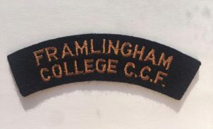 FRAMLINGHAM COLLEGE CCF CLOTH SHOULDER TITLE