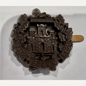 Plastic Economy Badge. The Essex Regiment - chocolate brown.