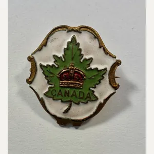 Canadian Sweetheart Brooch, White-faced enamel