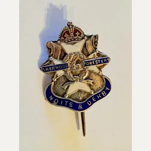 Scarce. Notts & Derby, Sherwood Foresters Silver & Enamel Sweetheart …