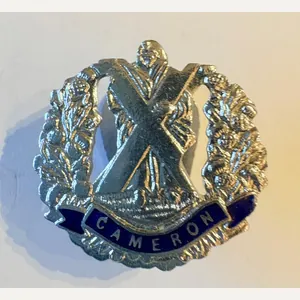 Cameron Highlanders Chrome & Enamel Lapel Badge