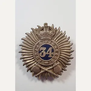 India: 34th Punjab Pioneers Officers(1901-03) Headress Badge.