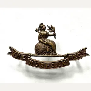 Officer's Collar badge: The Norfolk Regiment - Bronze. J & …