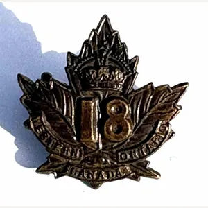 Canadian Collar Badge. CEF. 18th Western Ontario