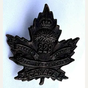 Canadian Collar Badge. CEF. 229 South Saskatchewan