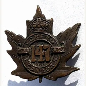 Canadian Collar Badge. CEF. 147th